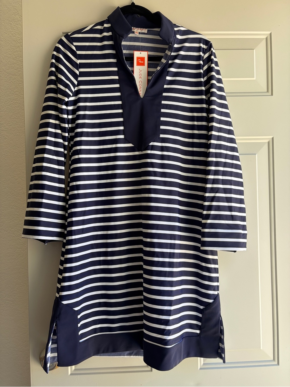 Jude Connally Navy and White Striped Tunic dress